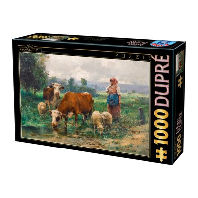 Puzzle Dtoys-74164 Julien Dupré: Bergère avec son Troupeau