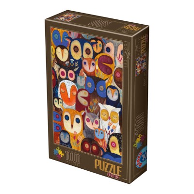 Puzzle Dtoys-74508 Kurti Andi - Collage - Hiboux