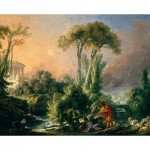 Puzzle  Dtoys-74980 François Boucher: Paysage Fluvial avec Temple Antique