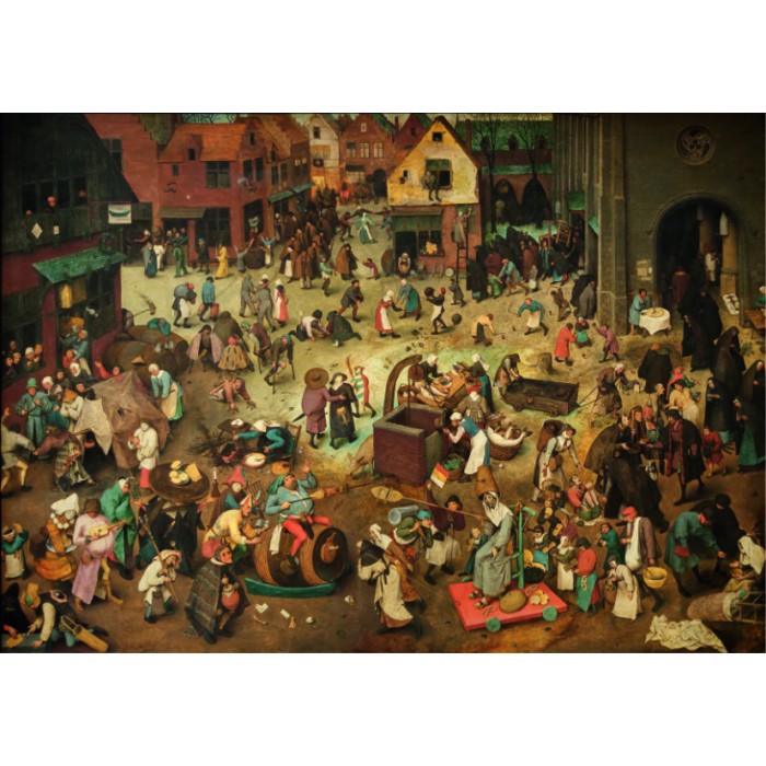 Puzzle Dtoys-76885 Pieter Brueghel Le Vieux - The Fight Between Carnival and Lent