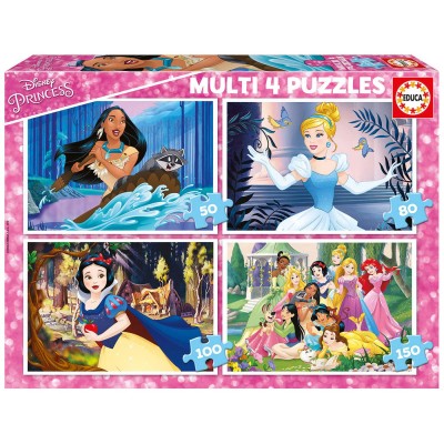 Educa-17637 4 Puzzles - Disney Princess