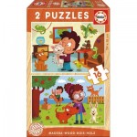   2 Puzzles en Bois - Animaux