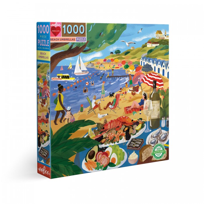Puzzle eeBoo-51106 PARASOLS DE PLAGE