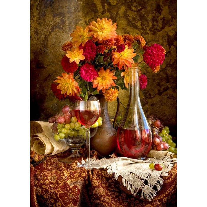 Puzzle  Enjoy-Puzzle-1332 Dahlias and Wine