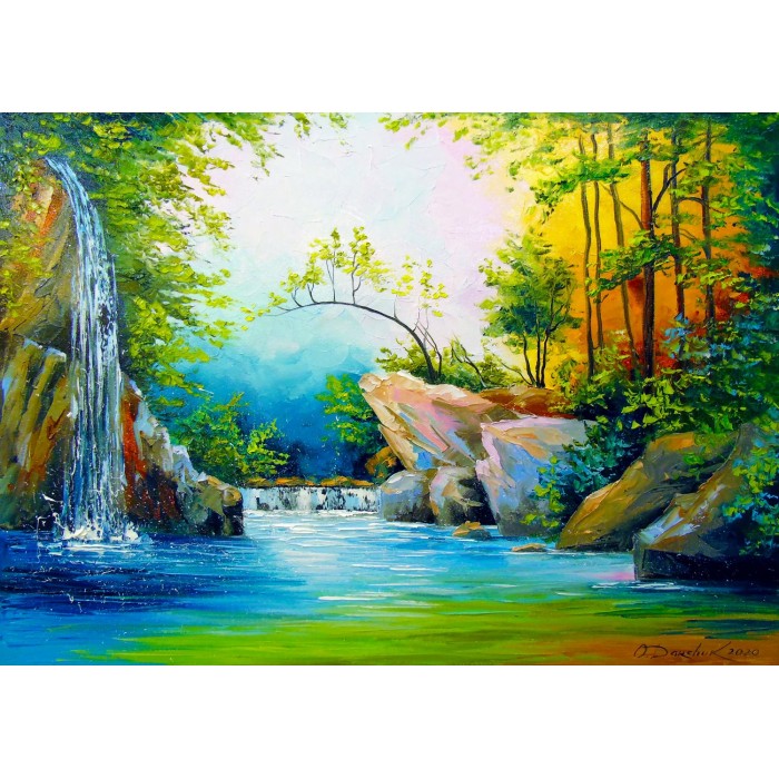 Puzzle  Enjoy-Puzzle-1714 Dans les Bois à côté de la Cascade