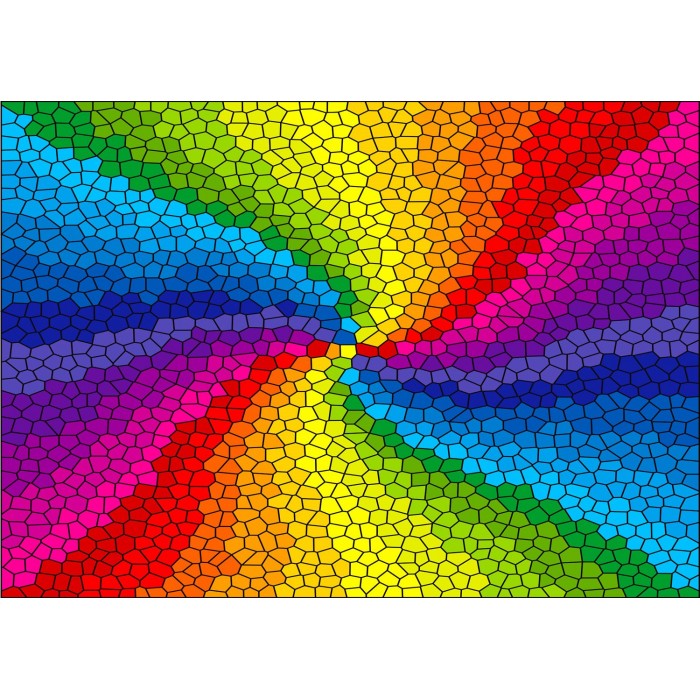 Puzzle  Enjoy-Puzzle-1970 Stained Glass Rainbow Burst