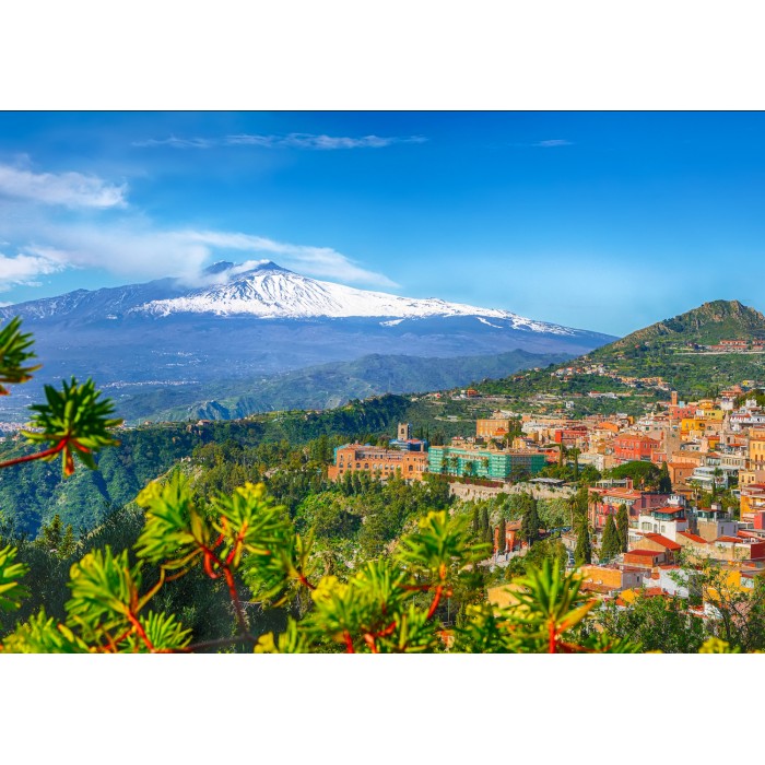 Puzzle  Enjoy-Puzzle-2087 Volcan Etna et Taormine, Sicile