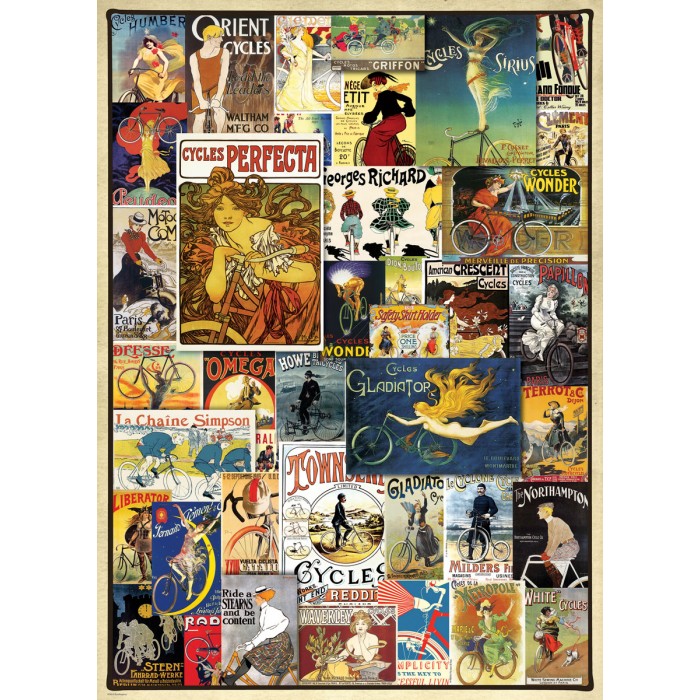Puzzle Eurographics-6000-0756 Vintage Bicycle Posters