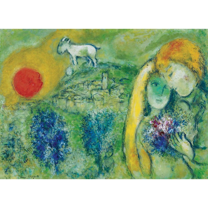 Puzzle Eurographics-6000-0848 Marc Chagall - Les Amoureux de Vence