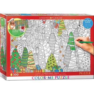 Puzzle Eurographics-6033-0886 Color Me XXL - Arbres de Noël