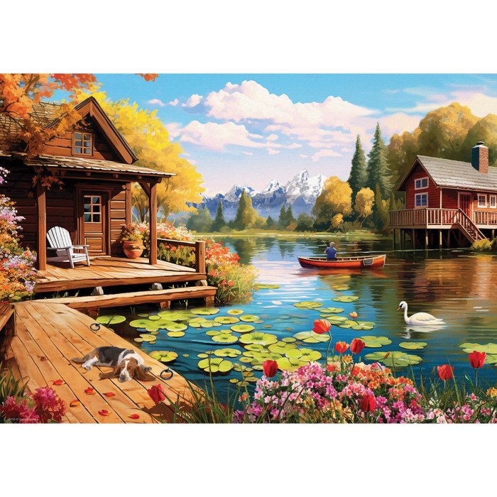 Puzzle  Eurographics-6724-6016 Connecting Pieces - Lake Cottage
