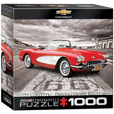 Puzzle Eurographics-8000-0665 1959 Corvette - Driving Down Route 66