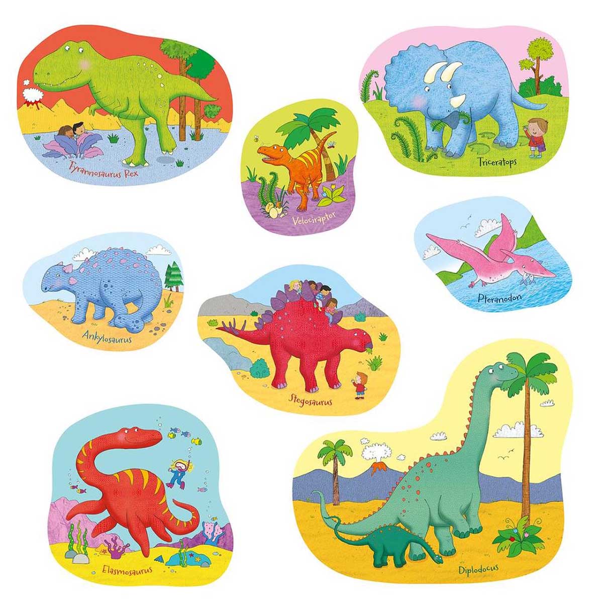 8 Puzzles - Dinosaures (4 à 16 Pièces) Gibsons-G1039 4 pièces