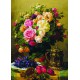 Jean-Baptiste Robie : Still Life with Roses, Grapes and Plums