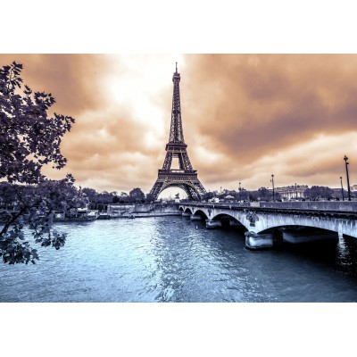Puzzle Grafika-F-30923 La Tour Eiffel par Temps de Pluie en Hiver