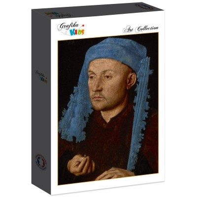 Puzzle Grafika-F-31140 Jan van Eyck - Portrait of a Man with a Blue Chaperon, 1430-33