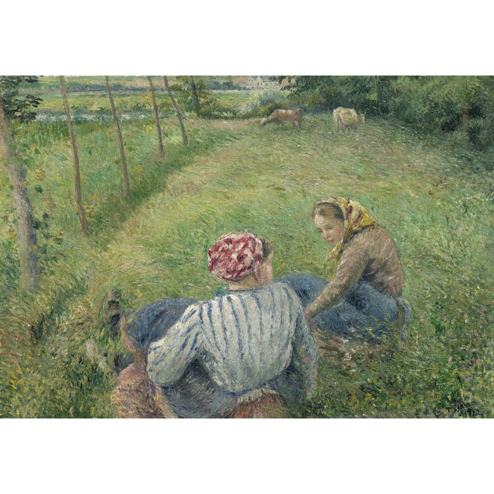 Camille Pissarro : Jeunes Paysannes se Reposant dans les Champs Près de Pontoise, 1882