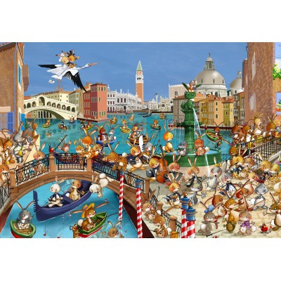 Puzzle Grafika-F-31907 François Ruyer : Les Lapins à Venise