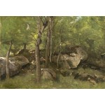Puzzle   Jean-Baptiste-Camille Corot : Rochers en Forêt de Fontainebleau, 1860-1865