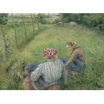 Puzzle   Camille Pissarro : Jeunes Paysannes se Reposant dans les Champs Près de Pontoise, 1882