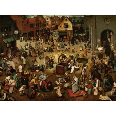 Puzzle Grafika-F-30177 Brueghel Pieter : Le Combat de Carnaval et Carême, 1559
