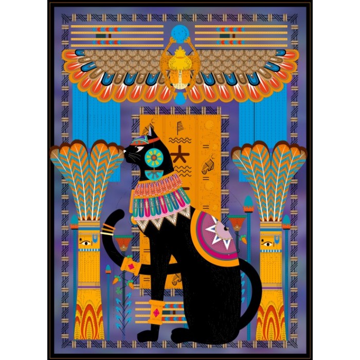 Puzzle  Grafika-F-30410 Chat Egyptien - Bleu