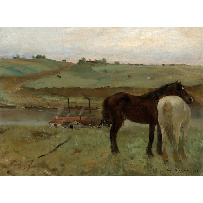 Puzzle Grafika-F-30485 Edgar Degas : Chevaux dans un Pré, 1871