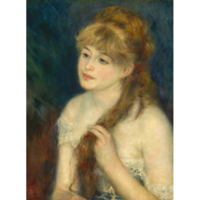 Puzzle Grafika-F-30526 Auguste Renoir : Jeune Femme Tressant ses Cheveux, 1876