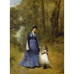 Puzzle  Grafika-F-30543 Jean-Baptiste-Camille Corot : Madame Stumpf et sa fille, 1872