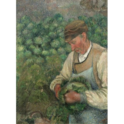 Puzzle Grafika-F-30566 Camille Pissarro : Le Jardinier - Vieux Paysan avec Chou, 1883-1895