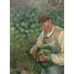 Puzzle  Grafika-F-30566 Camille Pissarro : Le Jardinier - Vieux Paysan avec Chou, 1883-1895