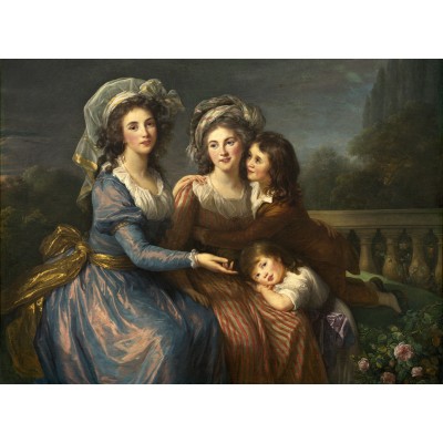 Puzzle Grafika-F-30609 Louise-Élisabeth Vigee le Brun : La Marquise de Pezay et la Marquise de Rougé avec ses fils Alexis e