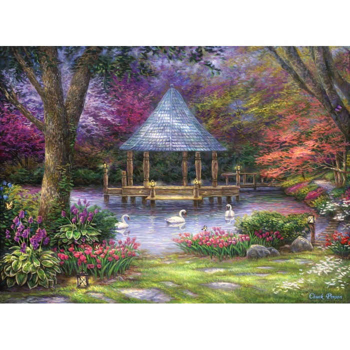 Puzzle  Grafika-F-30782 Chuck Pinson - Swan Pond