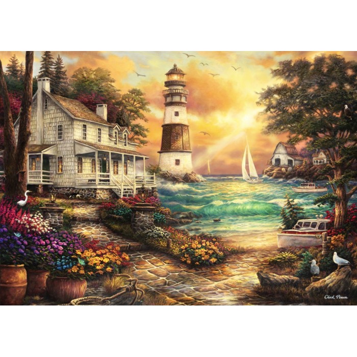 Puzzle Grafika-F-32296 Chuck Pinson - Cottage by the Sea