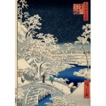Puzzle  Grafika-F-32757 Utagawa Hiroshige - Drum bridge at Meguro and Sunset Hill, 1857