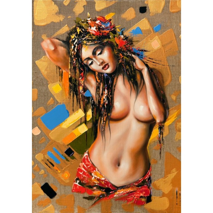 Puzzle Grafika-F-32798 Magnifique Femme Nue Colorée