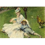 Puzzle  Grafika-F-32878 Auguste Renoir : Madame Monet et son Fils, 1874