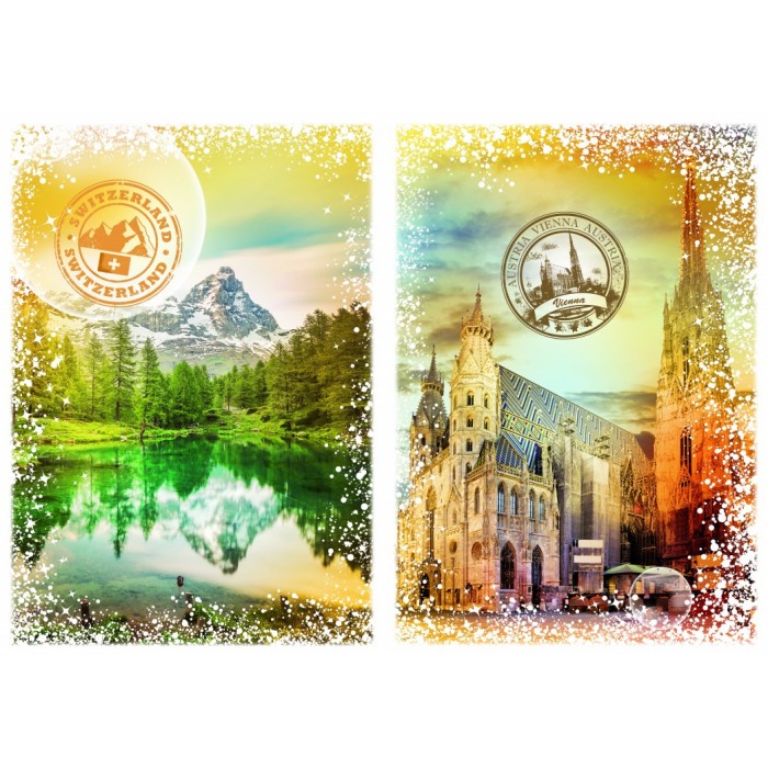 Puzzle  Grafika-T-00236 Travel around the World - Autriche et Suisse