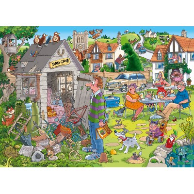 Puzzle Jumbo-1110100335 WASGIJ DESTINY 28 -  LE DÉBARRAS DE PAPA ! (1000 PIECES)