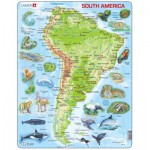  Larsen-A25-GB Puzzle Cadre - Carte de l'Amérique du Sud (en Anglais)