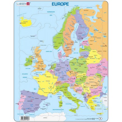 Larsen-A8-FR Puzzle Cadre - Carte de l'Europe (en Français)