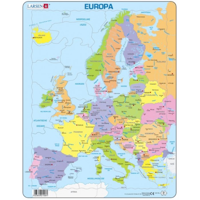 Larsen-A8-NL Puzzle Cadre - Carte de l'Europe en Hollandais