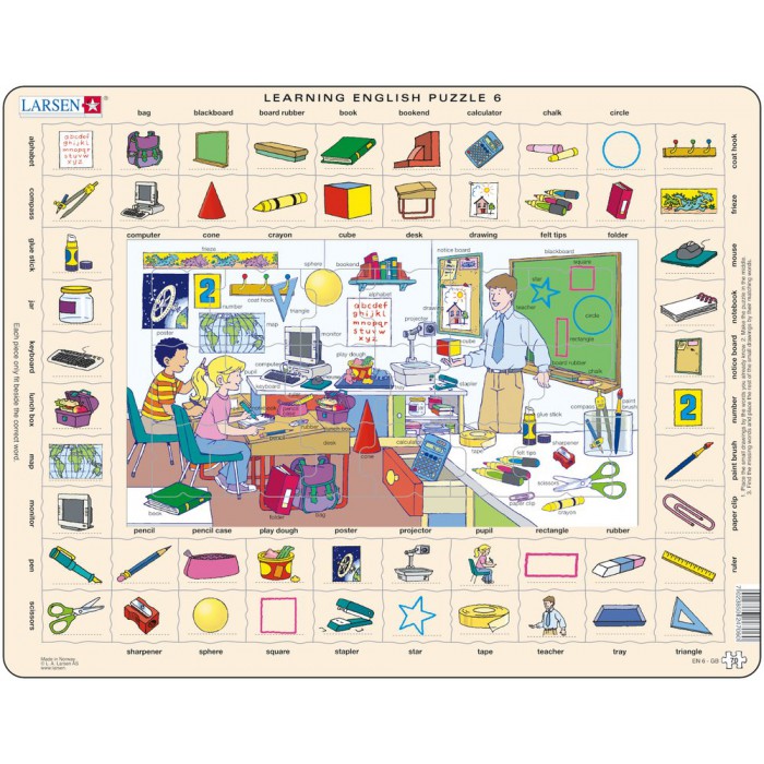  Larsen-EN6-GB Puzzle Cadre - Apprendre l'Anglais 6 : L'Ecole (en Anglais)