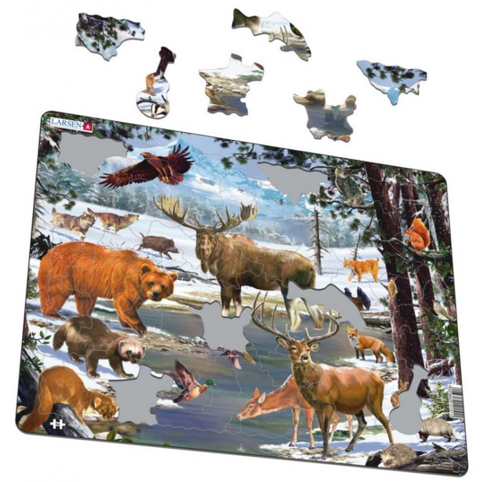 Larsen-FH32 Puzzle Cadre - Animaux de la Forêt
