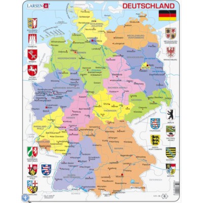 Larsen-K21-DE Puzzle Cadre - Carte de l'Allemagne (en Allemand)