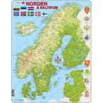  Larsen-K3-V1 Puzzle Cadre - Carte des Pays Nordiques