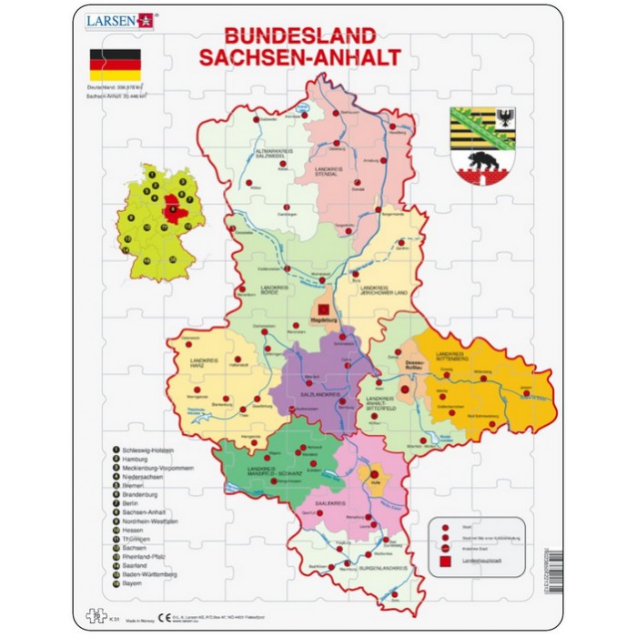 Puzzle Cadre - Bundesland : Sachsen-Anhalt (en Allemand)