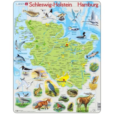 Larsen-K87-DE Puzzle Cadre - Schleswig Holstein / Hamburg (en Allemand)