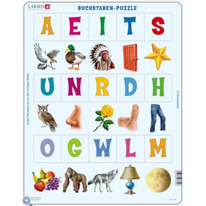  Larsen-LS2-DE Puzzle Cadre - Apprendre les Lettres (en Allemand)