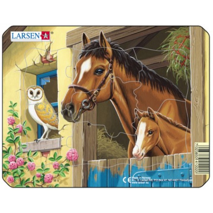 Larsen-M5-3 Puzzle Cadre - Chevaux